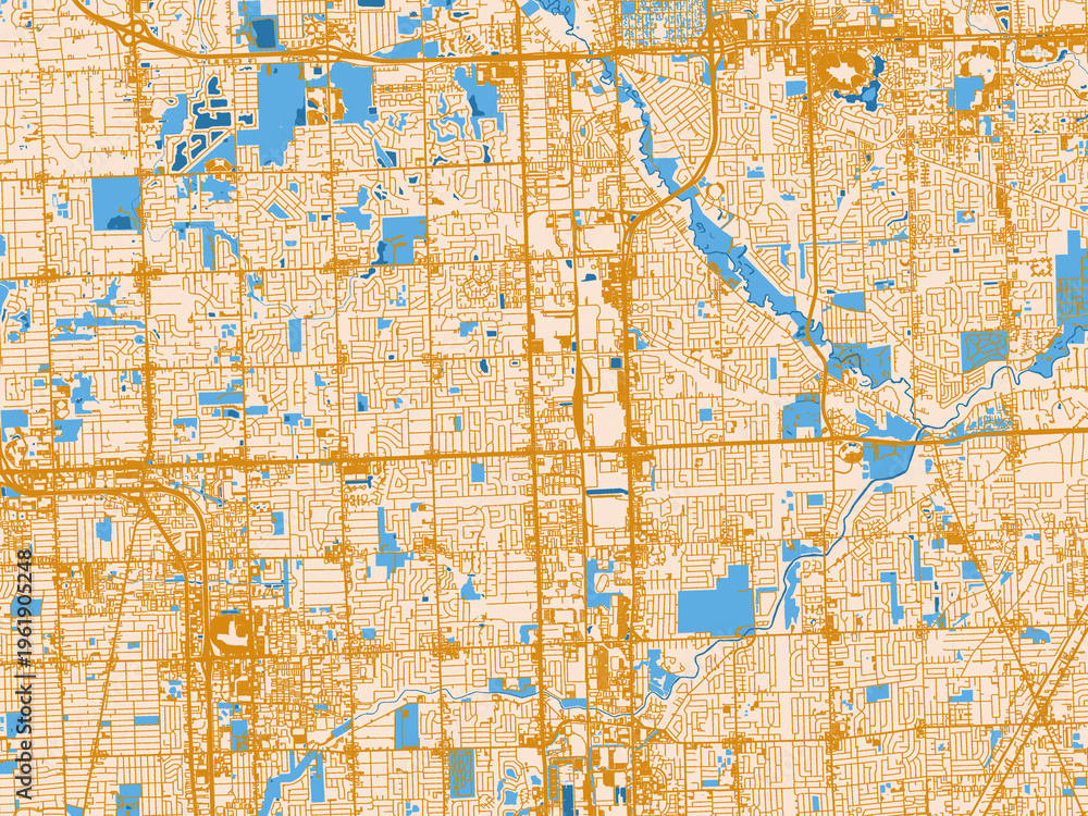 Fototapeta premium Sterling Heights, Michigan – city map