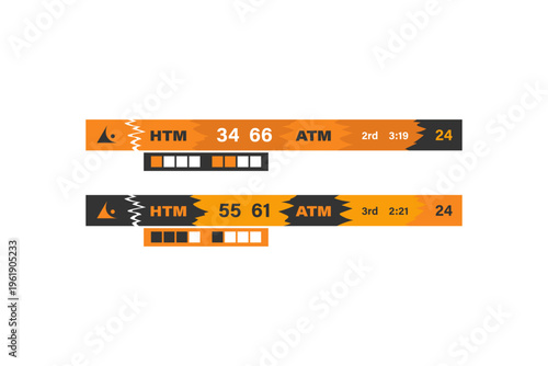 Vector Basketball Scoreboard Graphic Sports Match Score Lower Third Banner