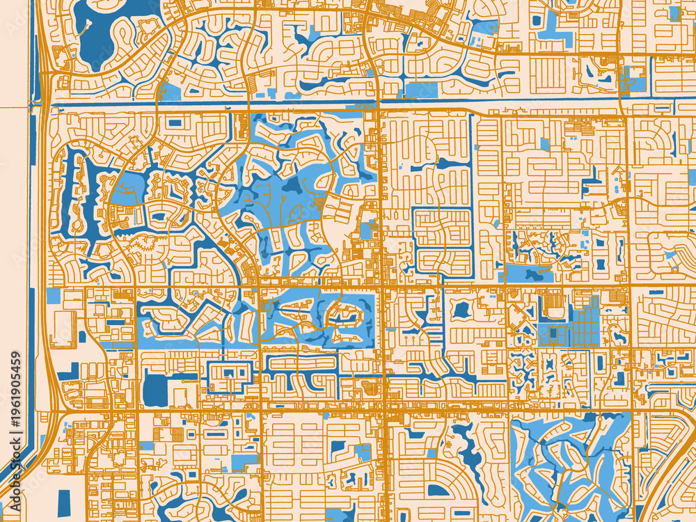 Obraz premium Urban grid map — Tamarac, Florida