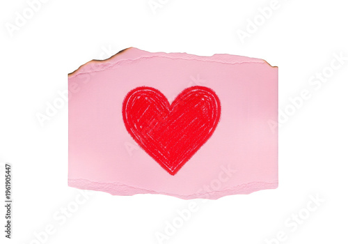 Pink candy wrapper with red heart for love and valentines day