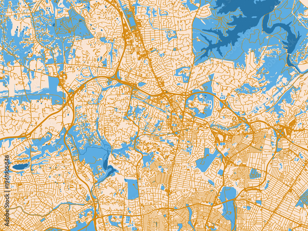 Naklejka premium Towson, Maryland – street map