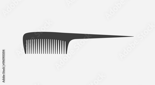 Essential black tail comb with fine teeth and a long, pointed handle, ideal for precise sectioning, parting, and styling hair.