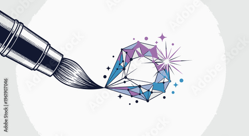 Creative Concept: Diamond Formation from Artistic Brushstroke