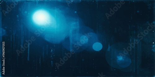 Abstract blue background with digital particles forming a global network and tech globe concept for a modern business data design