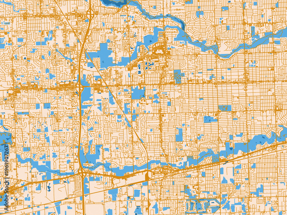 Fototapeta premium Westland, Michigan – urban map