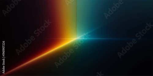 An abstract colorful rainbow background design features glowing light rays and digital motion patterns looping through a dark night sky filled with star flashes and blue art textures