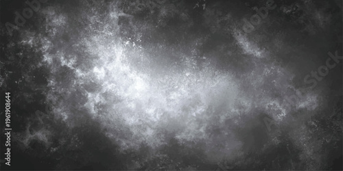 A dark nature backdrop featuring rain drops on the window and black background with misty blue clouds, smoke texture, and motion blur during a night storm