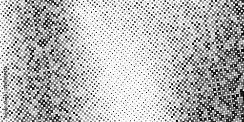 Grunge duotone halftone bg. Black and white dotted gradient with vintage comic style. Vector pop art design