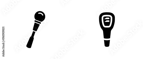 Vintage Recording Microphone with Gear Shift Icon