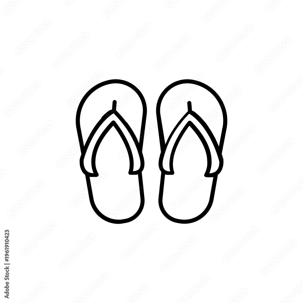 Fototapeta premium Flip Flops Outline Icon