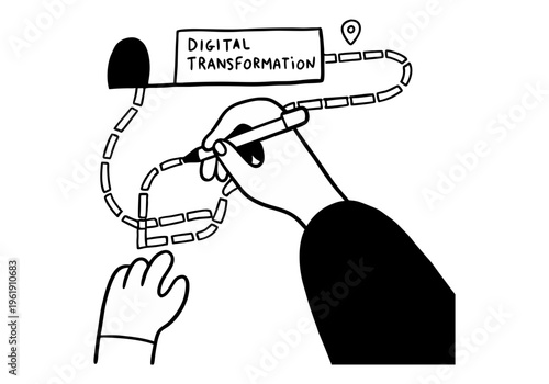 Hand a path for digital transformation with a stylus