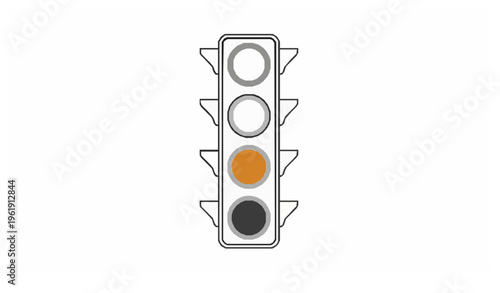 Minimal outline traffic light icons showing stop caution go states isolated on white background