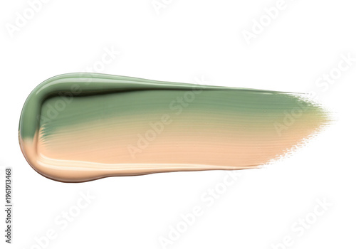 Green and beige color swatch for design and branding, gradient smear