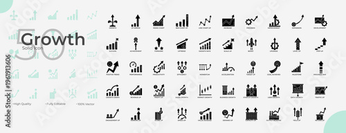 Growth Solid Editable Icons set