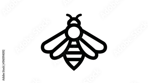 Simple Black Bee Icon Illustration Design 2.