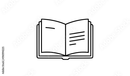 Open book reading line icon simple education symbol vector