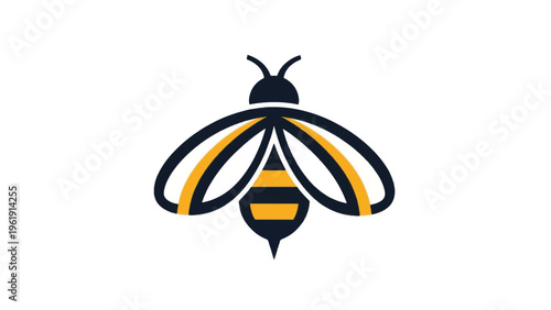 Stylized Bee Logo Design Element.