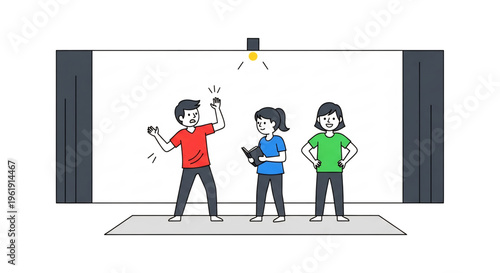 Children performing on a stage or in a show.
