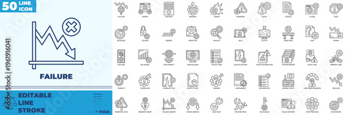 Failure Line Editable Icons set