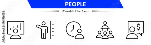 People icons depicting individuals, groups, community, diversity, profiles, communication, teamwork, social interaction, networking, relationships, collaboration, connection, and human activities.