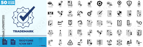 Trademark Duotone Editable Icons set