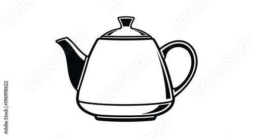 Simple black teapot illustration with a distinct bold silhouette