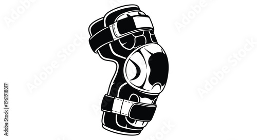 Protective knee pad in monochrome a striking visual silhouette