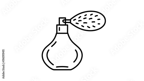 Spray bottle with nozzle and spray head isolated on transparent background