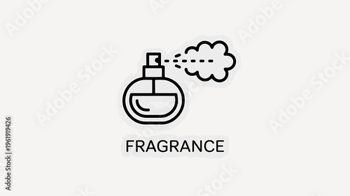 Fragrance perfume bottle spraying scent aroma icon symbol