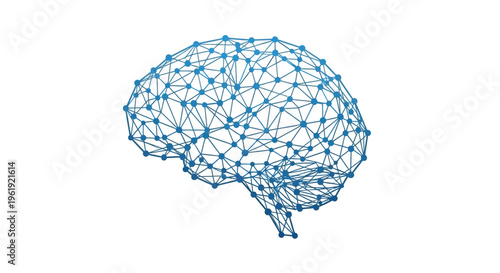 Abstract blue network representing a human brain symbolizing intelligence