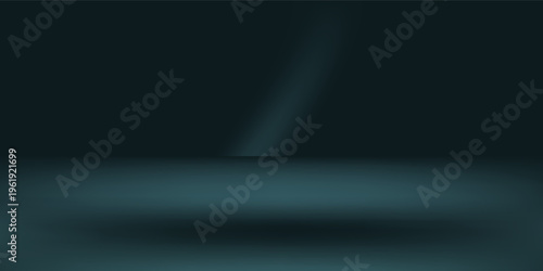 Abstract geometry studio scene with shadow and light. Blue background for luxury product display showroom mockup. Minimal interior aesthetic with empty space, geometric line, square, corner