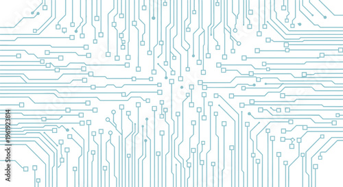 Abstract circuit board pattern with interconnected lines and nodes