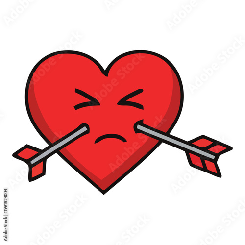 Sad Heart with Arrows