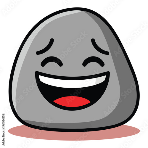 Laughing Face Emoji Rock Character