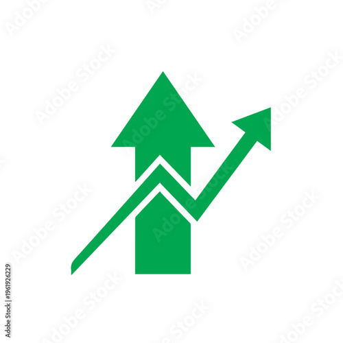 Free Download Vibrant green upward pointing arrow symbolizes strong economic progress and measurable achievement. - GFXLoad