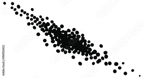 Abstract scatter plot showing a strong negative correlation between two variables.