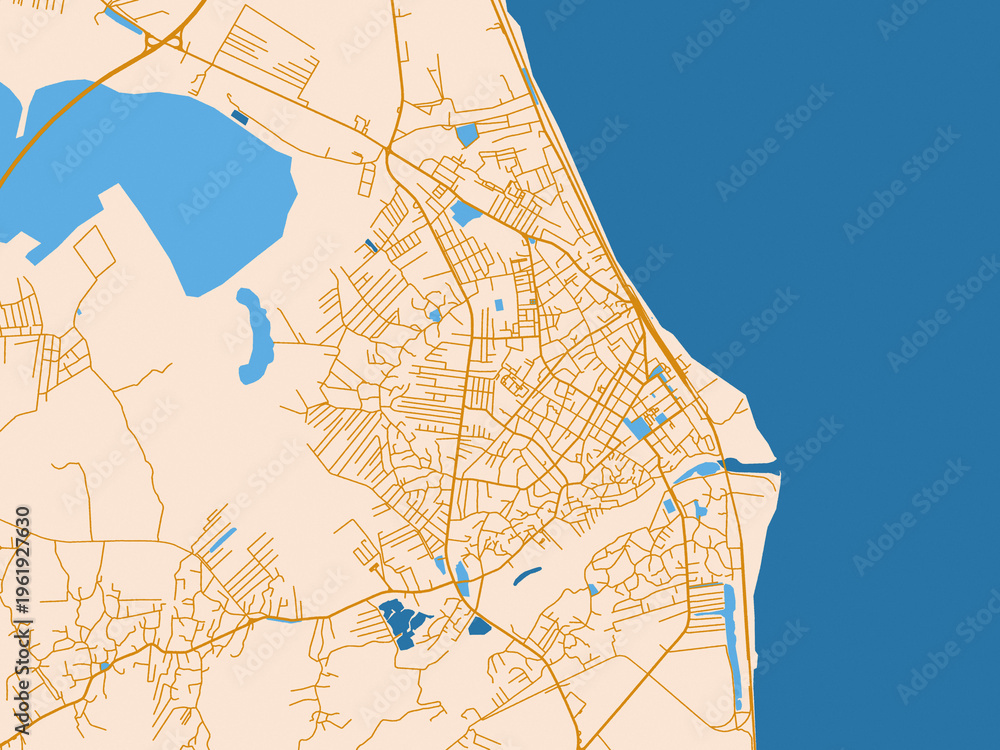 Fototapeta premium Street map of Lankaran, Azerbaijan