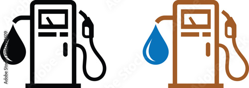 Gas pump icons for fuel stations