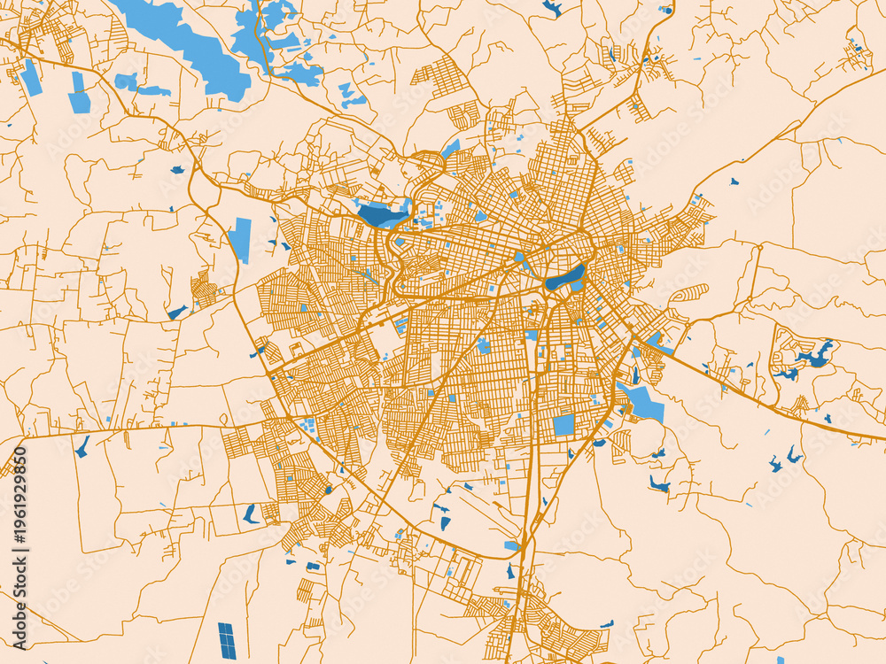 Fototapeta premium Urban street grid of Campina Grande, Brazil