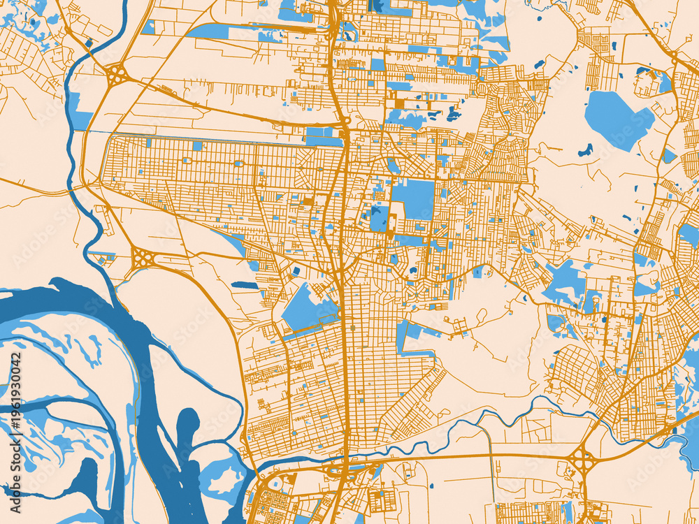 Fototapeta premium Urban cartographic illustration — Canoas, Brazil