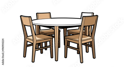 Four Chairs Around a Round Table.
