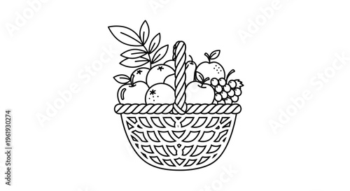 Fresh Fruit in a Woven Basket 1.
