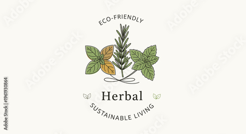Herbal eco friendly sustainable living logo.