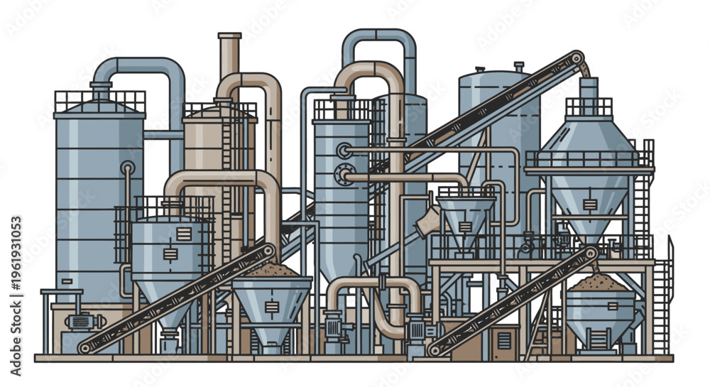 Fototapeta premium Industrial factory machinery equipment setup.