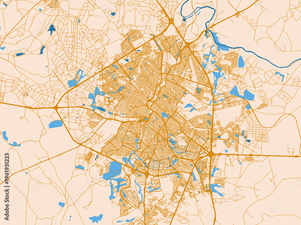 Fototapeta premium Urban map of Ribeirao Preto, Brazil