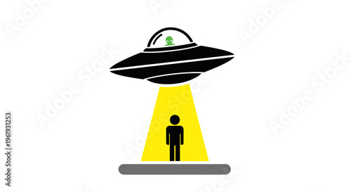 Alien Abduction Scene with Ufo over a Person