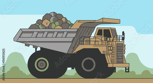 Large mining dump truck vehicle 1.