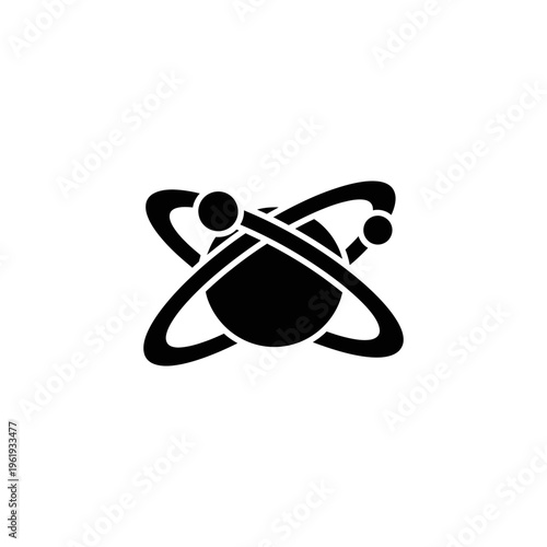Abstract Black Atom Model with Orbiting Electrons on White