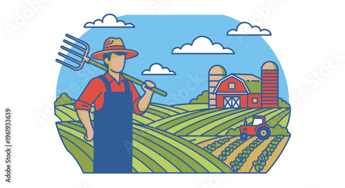 Man wearing blue overalls and hat 3.