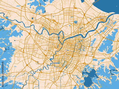 City plan map of Ningbo, China